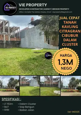 Tanah Kavling dalam cluster citra gran cibubur