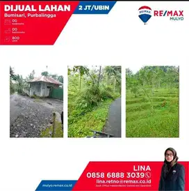 Dijual Lahan 800 Ubin SHM Lokasi Purbalingga