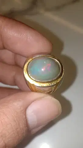 Batu black Opal tanpa senter DM 15-16 ring no 8