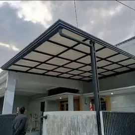 Kanopi alderon Twinwal rangka hollow galvanis