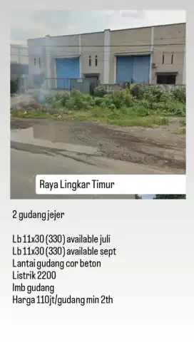 Raya Lingkar Timur Sidoarjo. Deket TOL. Akses kontainer 40 bisa
