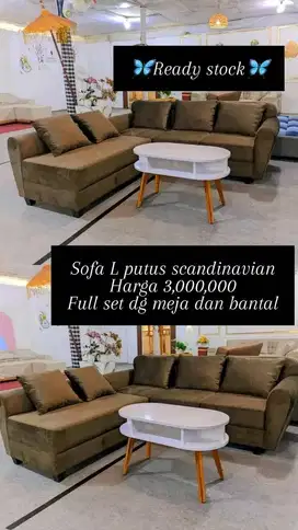 Sofa tamu L murah