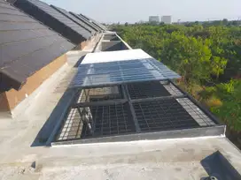 Kanopi kombinasi upvc single layer dan solartuff
