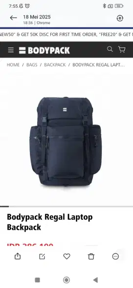 Ransel bodypack biru