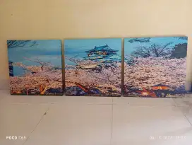 Hiasan Dinding Pagoda Jepang @ UK 60 x 60 cm bahan kayu dan Kanvas