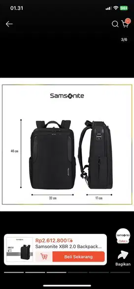 DIJUAL RUGI Tas Bacpack Samsonite Ori‼️
