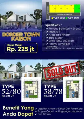 RUMAH SIAP BANGUN 285jt Dekat Jalan Nasional, Kaibon, Madiun