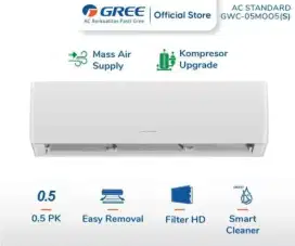 Ready AC 1/2PK dari Gree Rajanya AC dgn kualitas terbaik garansi resmi