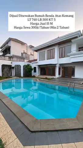 Disewakan rumah cantik kemang akses strategis