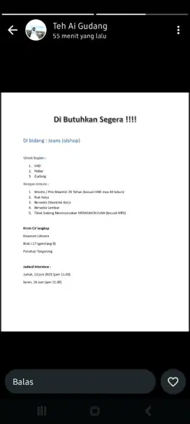 Lowongan pekerjaan untuk gudang