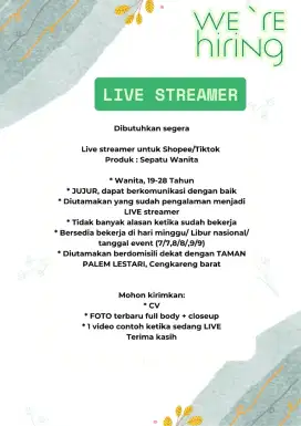 Lowongan host live olshop