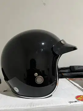 Dijual Murah Semua 15 Helm Marzano Retro Black Glossy Polos SNI.