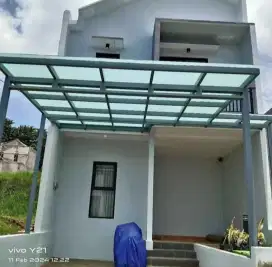 Kanopi atap kaca rangka besi holloh galpanis