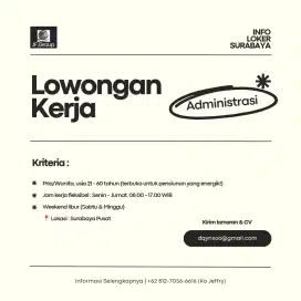 BUTUH ADMIN & CS - GAJI 4,5 JT!