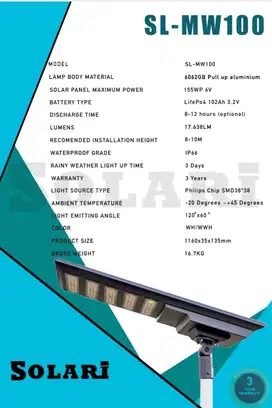 Lampu Tenaga Surya All In One SL-MW 100W