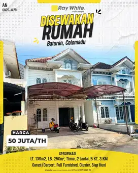 Rumah Disewakan Baturan, Colomadu, Karanganyar (Full Furnished)
