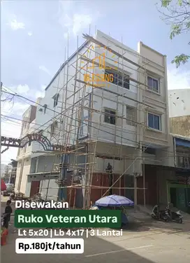 Disewakan ruko veteran selatan sudut