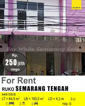 DISEWAKAN RUKO DI SEMARANG TENGAH A4012