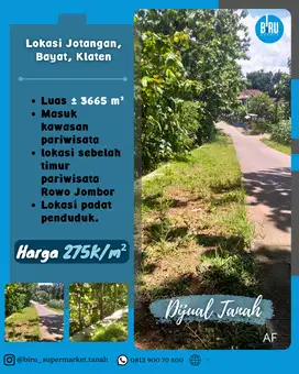 Tanah Kawasan Pariwisata Rowo Jombor Klaten