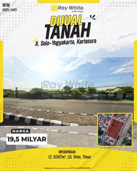 Tanah Strategis Jalan Solo-Yogya Depan Kopasus Kartasura