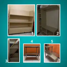 3 Kabinet kayu + 2 rak full stainless steel