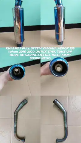 KNALPOT FULL SYTEM YAMAHA AEROX 155 TAHUN 2016 - 2020, DAN LAIN LAIN