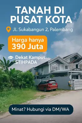 Dijual Tanah dekat RS Siti Fatimah km5
