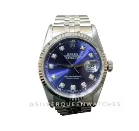 Rolex men Blue roman diamond