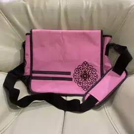 A Mild Pink Flower Canvas Sling Bag