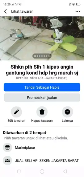 Slhkn plh slh 1 dr kipas angin gantung berkualitas hrg murah sj deh