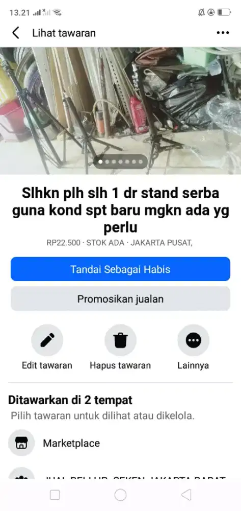 Slhkn plh slh 1 dr stand besi serba guna kond spt baru murah sj cptdpt