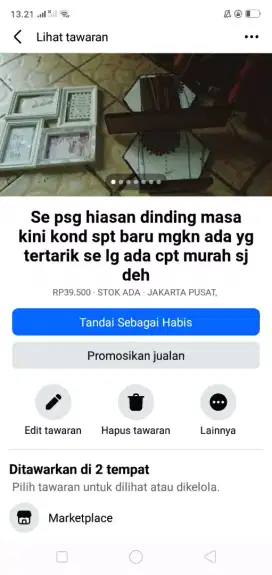 Se psg hiasan dinding berkualitas dan masa kini kond spt baru murah aj