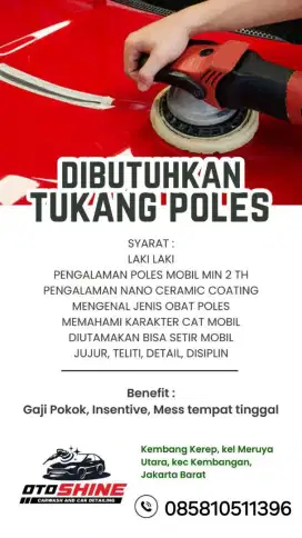Dicari Tukang Steam Mobil Motor