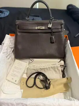 HERMES Clemence Kelly Retourne 35 Chocolate