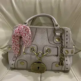 Guess Misty Grey Leather Padlock Bag Original