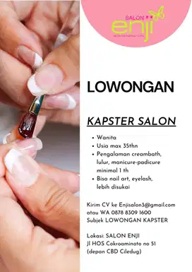 Lowongan kerja Kapster Salon Ciledug, Tangerang