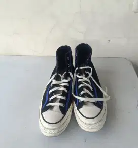 Converse Chuck 70s Hi Essentials Black Egret Blue Flame