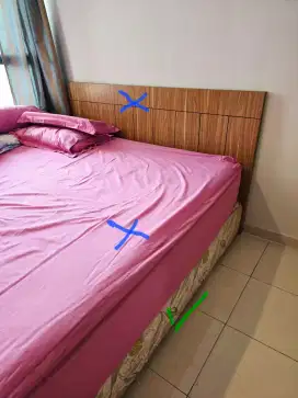 Gratis Dipan ujuran 180 cm x 200 cm (Tanpa Head Board)