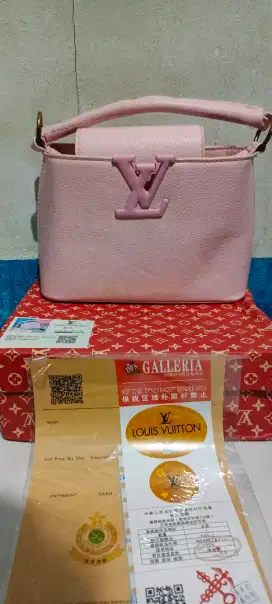 Tas Lv pink lengkap
