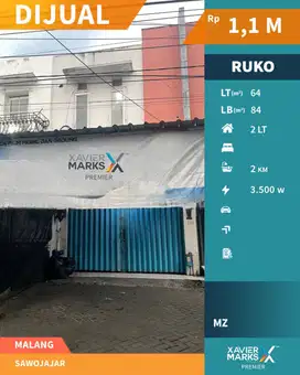 Dijual Ruko Siap Huni 2 Lt di Jalan Raya Sawojajar Malang