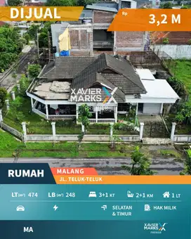 Dijual Rumah Luas di Teluk Teluk Blimbing Malang Dekat Exit Tol