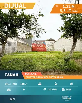 Tanah Kavling Di Cluster Graha Golf Kota Araya Malang(OLX713)