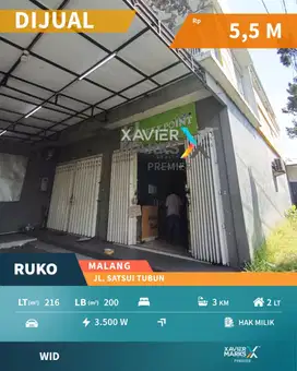 Dijual Ruko 2 Unit di Poros Jalan Satsui Tubun Sukun Malang