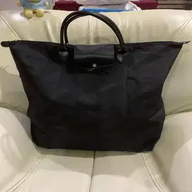 Black Canvas Fabric Leather Big Spacious