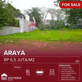 Tanah Luas Jual di Poros Araya Dengan View Lapangan Golf Dekat Kampus