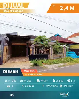 Dijual Cepat Rumah Semi Furnish di Jalan Candi Candi, Blimbing Malang