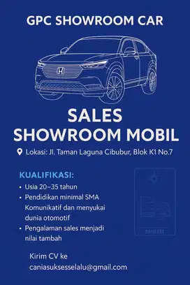Dibuka lowongan kerja sales mobil lokasi cibubur