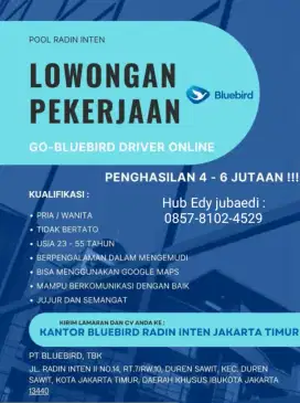 Di Butuhkan 15 Driver/pengemudi
