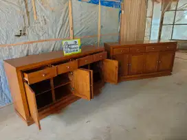 Bufet minimalis ready stock siap kirim full kayu jati