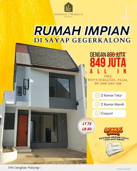 Rumah murah 2 Lt di cigugur girang ciwaruga dekat Polban dan Gerlong